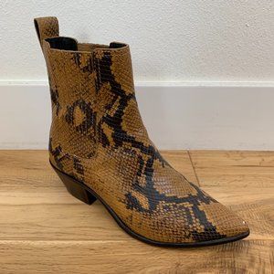 Loeffler Randall Aylin Amber Snake Skin Ankle Bootie Size 7